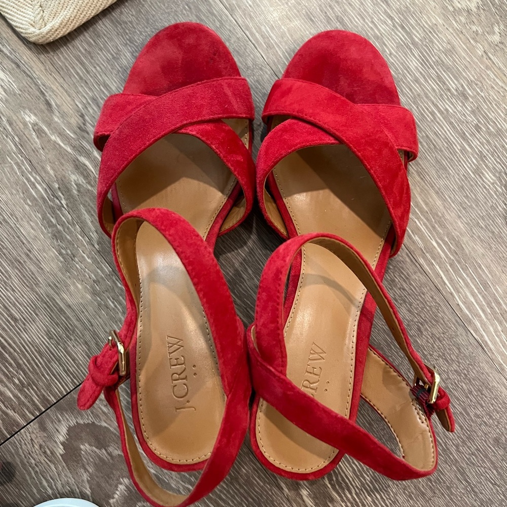 Jcrew red shoes size 8